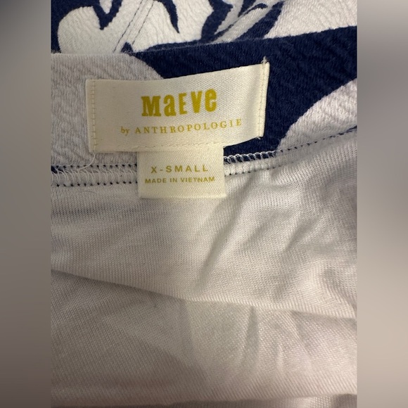 Anthropologie Maeve Amiens Flounced Skirt Blue White Floral Lined Midi XSmall - Picture 8 of 9